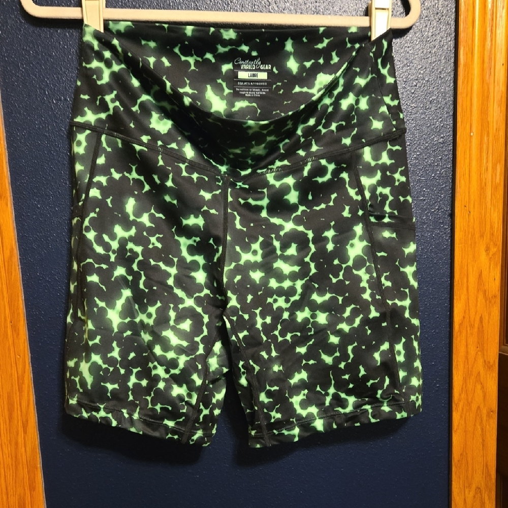 Retired Constantly Varied Gear Black and Green Athletic Shorts